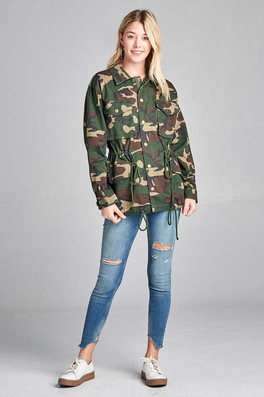 Plus Size Camo Jacket